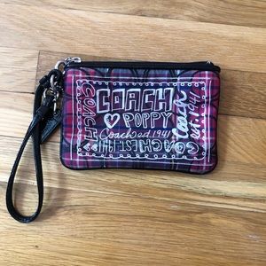 Coach plaid wristlet